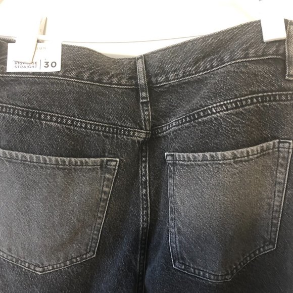 NWT PacSun Eco Two-Tone Black High Waisted Straight Leg Jeans (size 30) - Picture 6 of 8